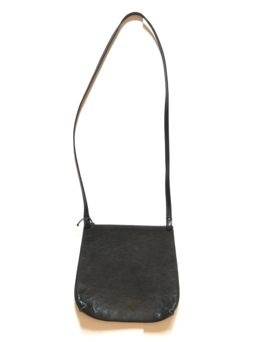 B. May the Strappy Pouch Crossbody Shoulder Bag Purse Womens Black Leather Suede